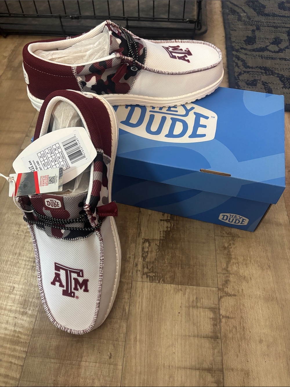 Hey Dude Maroon & White Texas A&M Canvas Slip-Ons